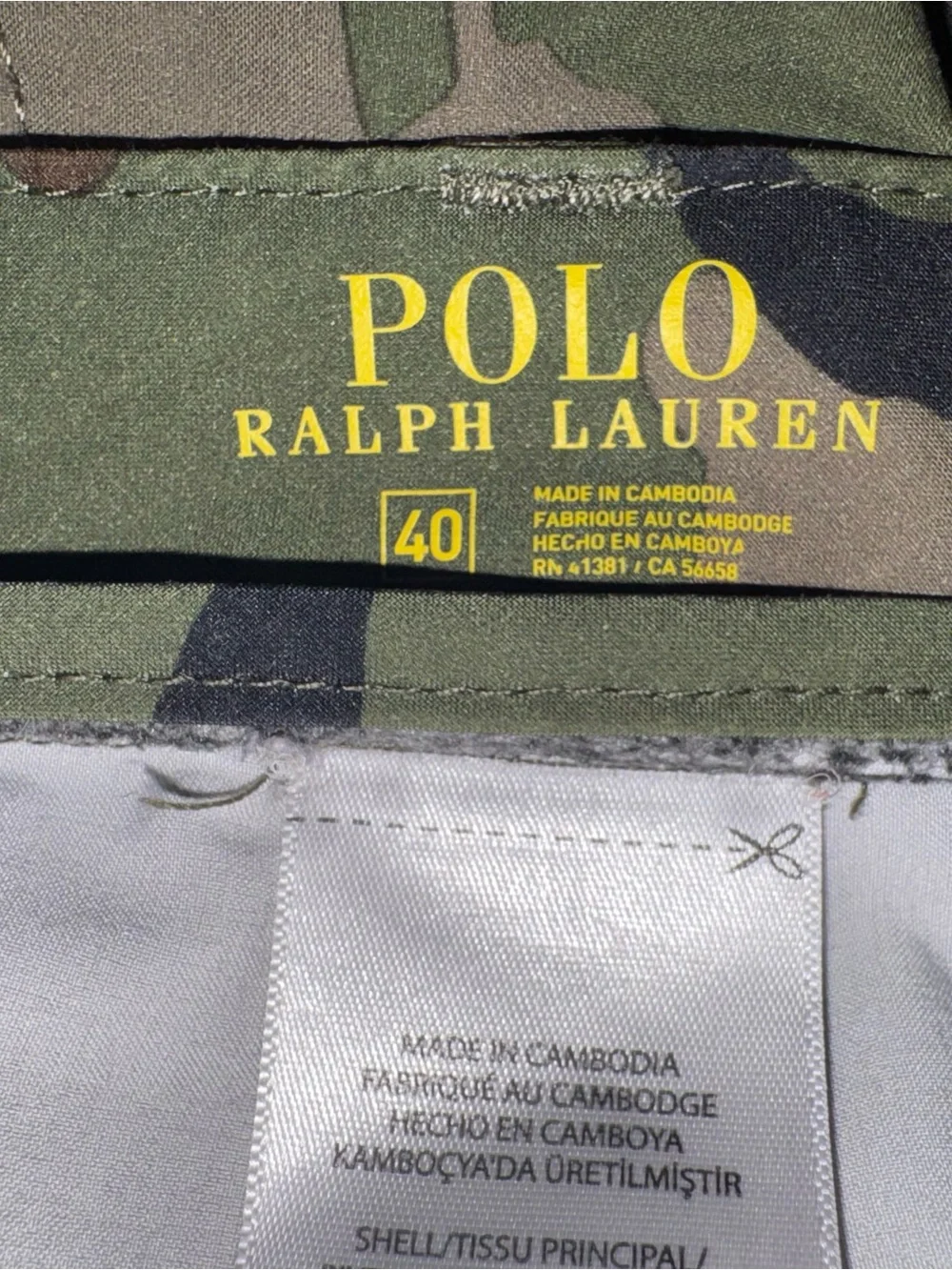 Polo Ralph Lauren Golf Camo Performance Stretch Shorts Size 40 (Actual 42)